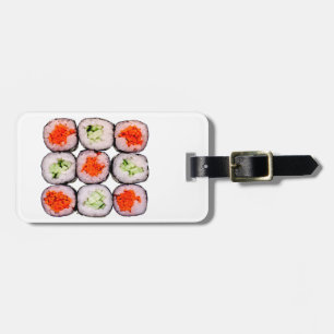 Japanische Nahrungsmittelschablone SushiRolls Gepäckanhänger