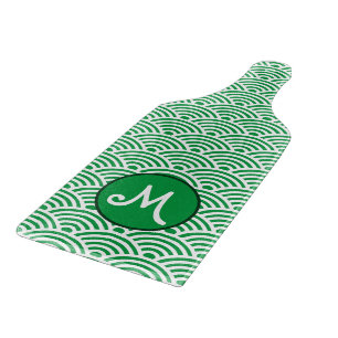 Japanische Nami Wave Muster und Monogram Schneidebrett