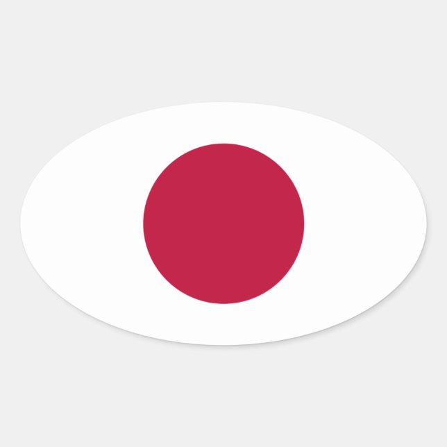 Japanische Nationalflagge Ovaler Aufkleber (Vorderseite)