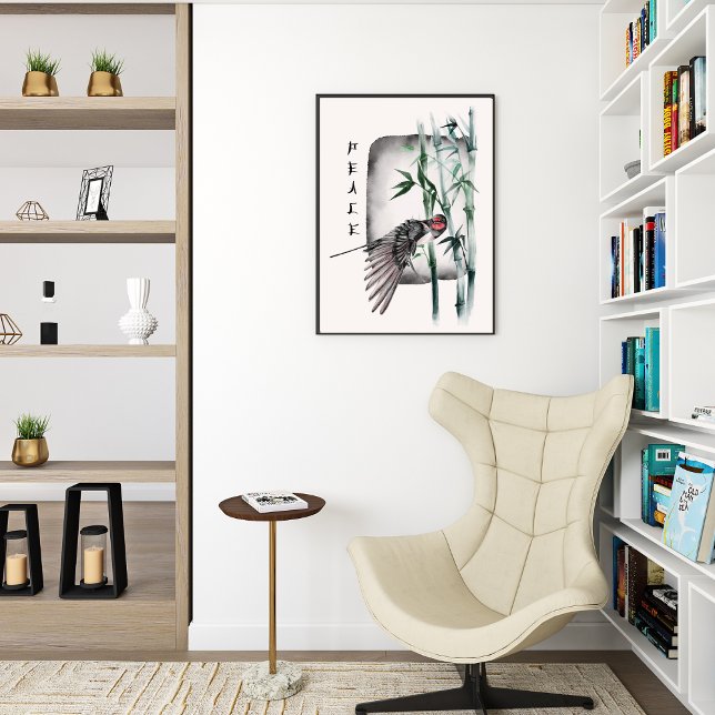 Japanische Natur Bird Asian Watercolor Poster (Von Creator hochgeladen)