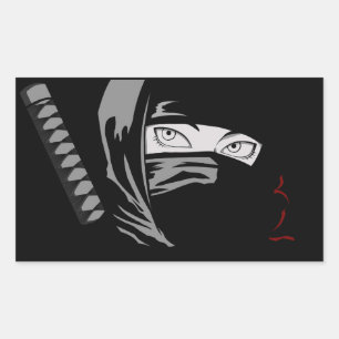 Japanische Ninja-Frau Kunoichi Rechteckiger Aufkleber