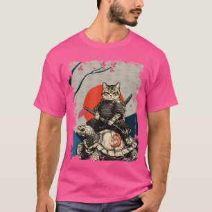Japanische Ninja-Kunst und japanische Samurai-Katz T-Shirt