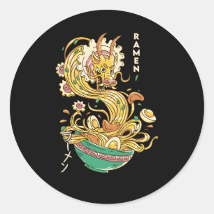 Japanische Noodles Ra Dragon Soup Otaku Feinschmec Runder Aufkleber