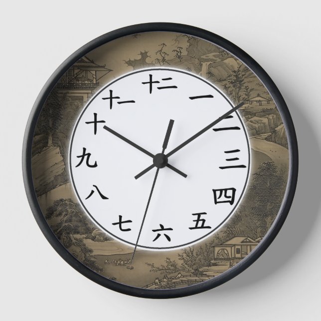 Japanische Nummer-Uhr-Dunkel-Vintag Uhr (Vorderseite)
