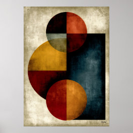 Japanische orbitale geometrische abstrakte stille  poster