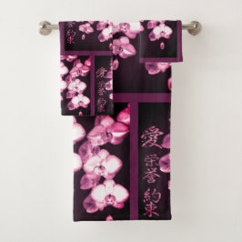 Japanische Orchideen Badhandtuch Set