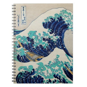 Japanische Ozeanwellen Ästhetische Strandwaves Äst Notizblock
