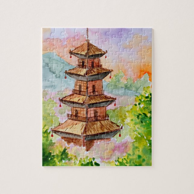 Japanische Pagode im Frühjahr (Vertikal)