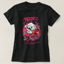Japanische Panda Print T - Shirt