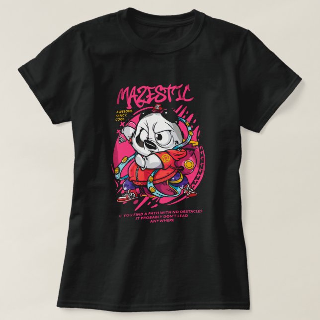 Japanische Panda Print T - Shirt (Design vorne)