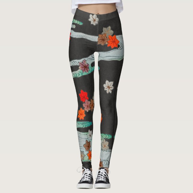 JAPANISCHE PATTERIN SCHWARZE Leggings (Vorderseite)