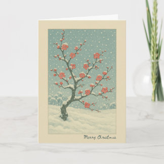 Japanische Pflaumenblüte - Weihnachtskarte Karte