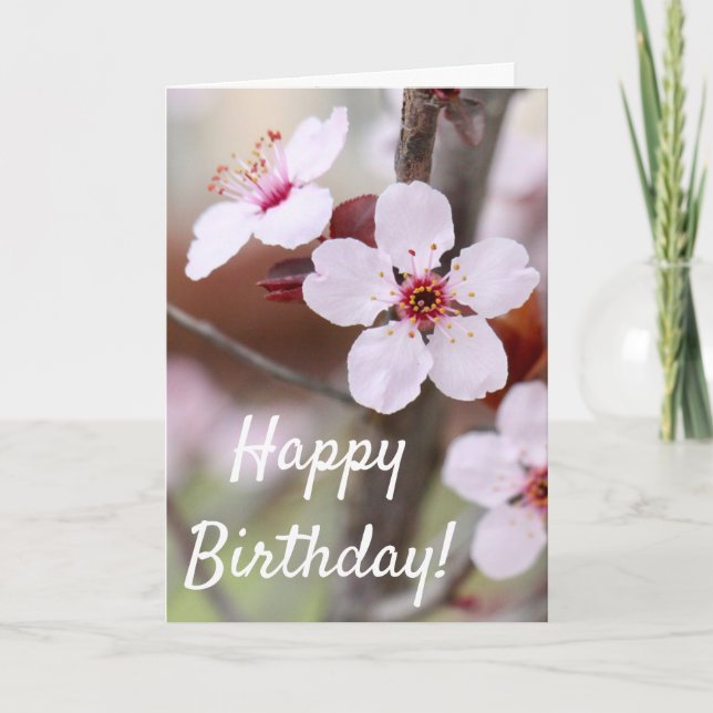 Japanische Pflaumenkarte Blume Geburtstag Karte (Vorderseite)
