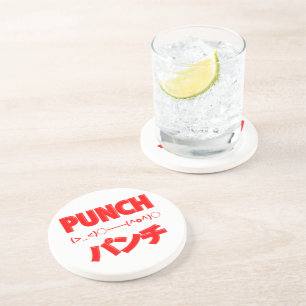 Japanische Punch Emoticons Sandstein Untersetzer
