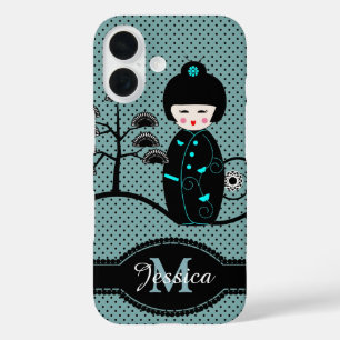 Japanische Puppe Punktierte Personalisiert iPhone 16 Hülle