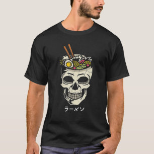 Japanische Ramen Noodles Skull Brain T-Shirt