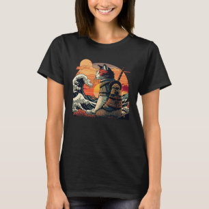 Japanische Retro-Samurai-Katze The Great Wave by H T-Shirt