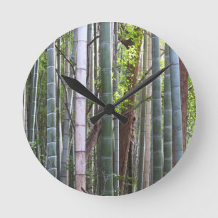 Japanische Riesen-Bambuswälder, Sagano, Kyoto, Jap Runde Wanduhr