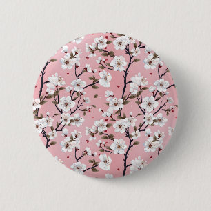 Japanische rosa Kirschblüten Sakura Floral Frühlin Button