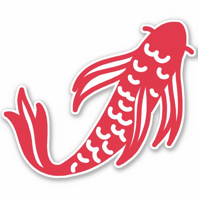 Japanische Rot- und Weißfischfische Aufkleber (Vorderseite)
