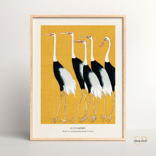 Japanische Rotkronenkrane Flock Ogata Korin Poster