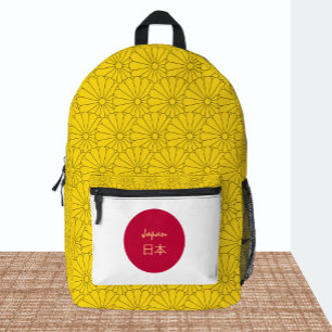 Japanische Rucksäcke, Japan, Siegel, japanische Fl Bedruckter Rucksack