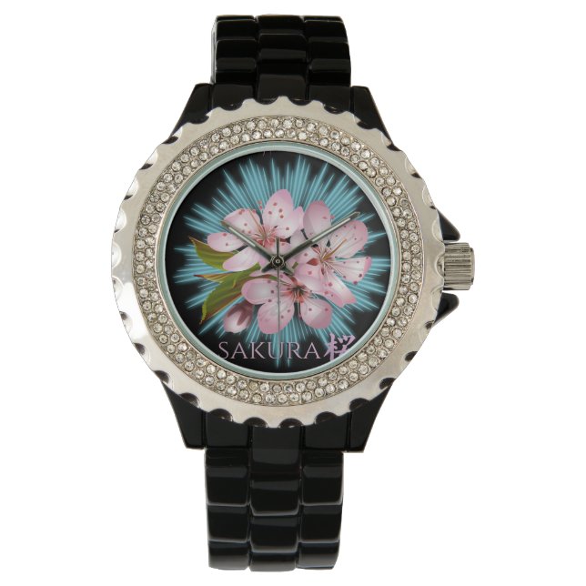 Japanische Sakura-Armbanduhr Armbanduhr (Vorderseite)