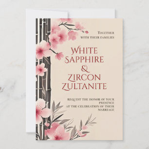 Japanische Sakura-Bambus-Hochzeitseinladung Einladung