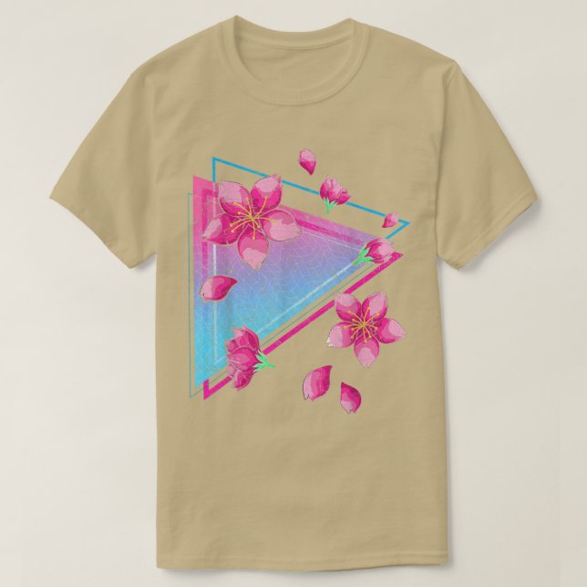Japanische Sakura Blume Vaporwave Ästhetische Kirs T-Shirt (Design vorne)