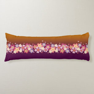 Japanische Sakura Blüten Gold & PLum Seitenschläferkissen