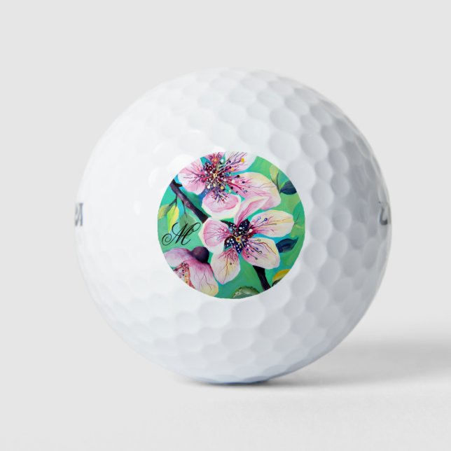 Japanische Sakura Cherry Tree Blume Golfball (Vorderseite)