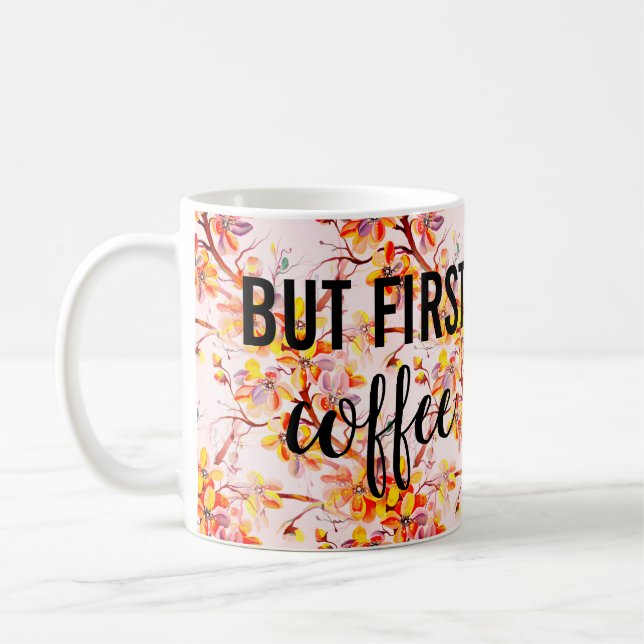 Japanische Sakura Cherry Tree Blume Typografie Kaffeetasse (Links)
