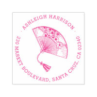 Japanische Sakura Fan Round Name & Rücksendeadress