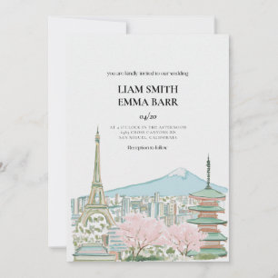 Japanische Sakura-Hochzeitseinladung Einladung