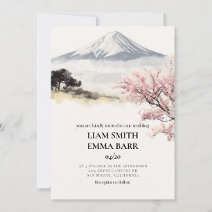 Japanische Sakura-Kirschblüten-Hochzeitseinladung Einladung