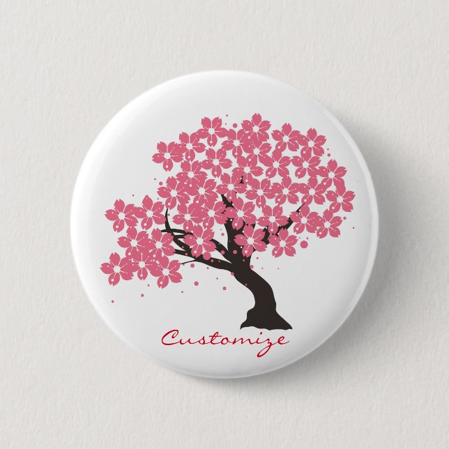 Japanische Sakura Kirschblüten Thunder_Cove Button (Vorderseite)