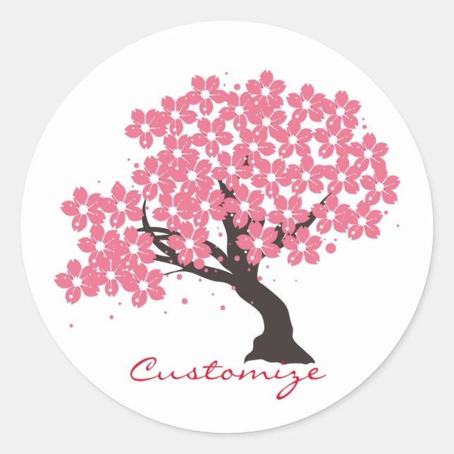 Japanische Sakura Kirschblüten Thunder_Cove Runder Aufkleber (Vorderseite)