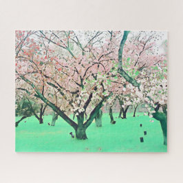 Japanische Sakura-Kirschblütenlandschaft vor Herau