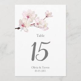 Japanische Sakura Pink Cherry Blossom Tischnummern