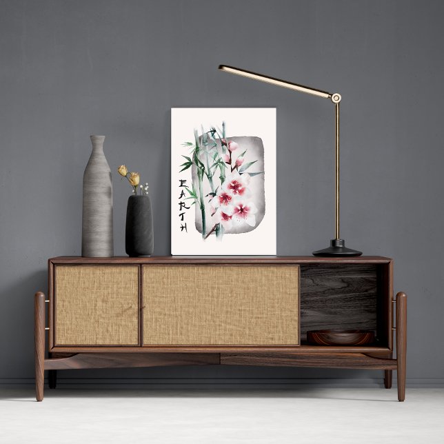 Japanische Sakura Rosa Kirschblüten Natur Erde Poster (Von Creator hochgeladen)