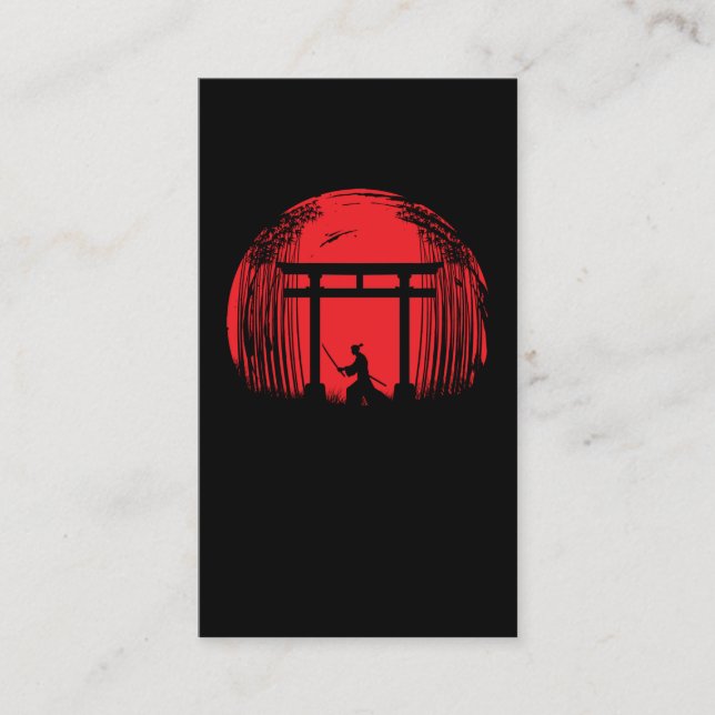 Japanische Samurai Fighter Silhouette Warrior Japa Visitenkarte (Vorderseite)