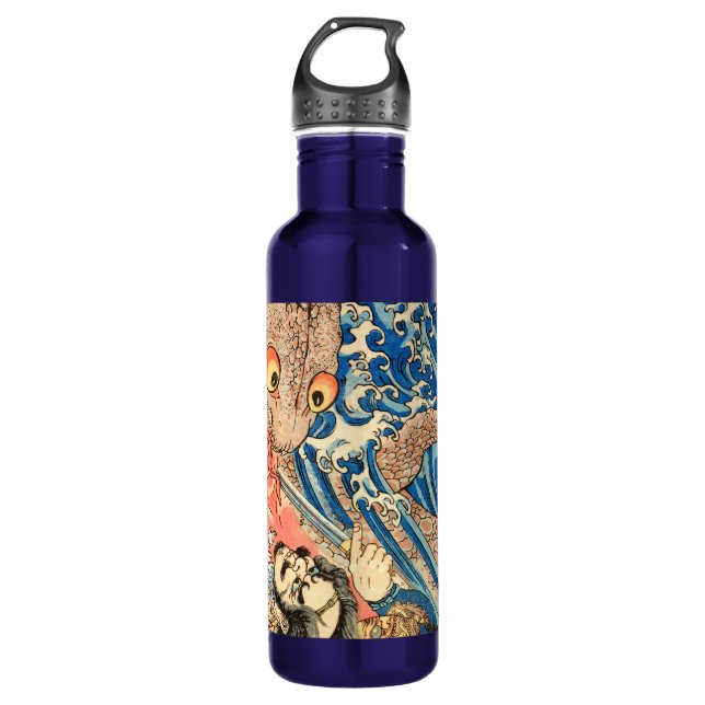 Japanische Samurai kämpfen Salamander 710 ml Wasse Edelstahlflasche (Vorderseite)