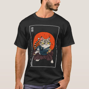 Japanische Samurai-Katze Katana Ninja Kätzchen Kit T-Shirt