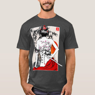 Japanische Samurai Kulturlandschaft Vintag Sakura T-Shirt