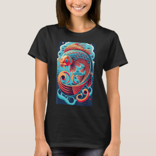 Japanische Samurai-Kunst Ästhetischer Koi-Fisch Gr T-Shirt