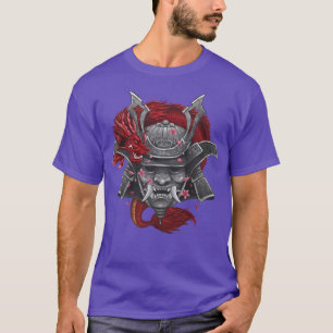 Japanische Samurai-Maske Drache mit Kirschblüten p T-Shirt