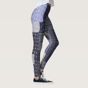 Japanische Sashiko-Stiche ähneln dem Muster Leggings