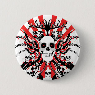 japanische Schädel Button
