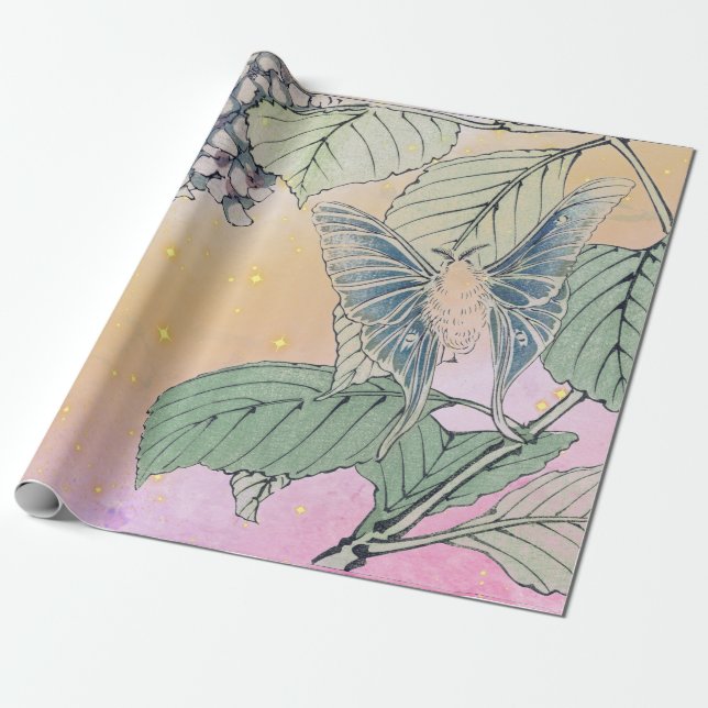 JAPANISCHE SCHALTFLÄCHE IN TWILIGHT Wrapping Paper Geschenkpapier (Ungerollt)