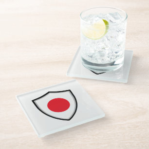 Japanische Schildflagge Glasuntersetzer